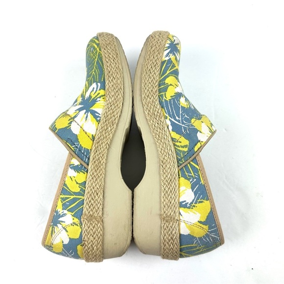 Dansko Victoria Clogs 39 Hawaiin Tahiti Floral Canvas Slip On Shoes Womens - Picture 9 of 12